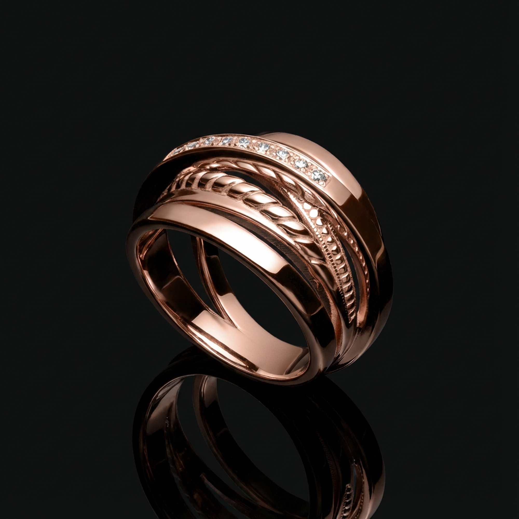 HIROTO着用モデル リング ピンクゴールド仕上げ